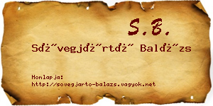 Sövegjártó Balázs névjegykártya